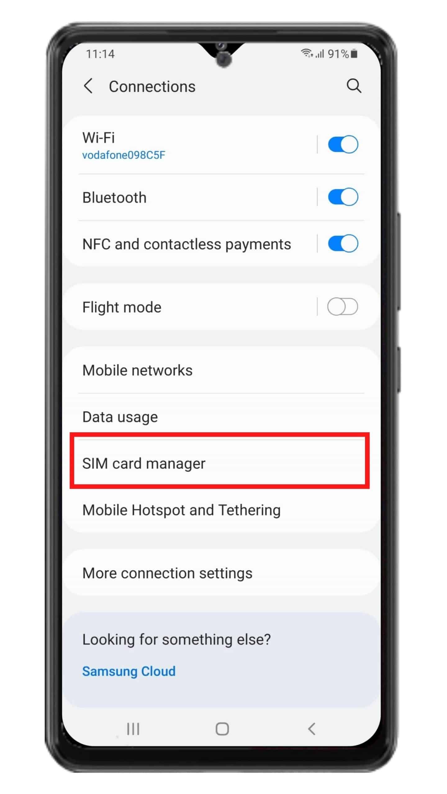 Step 2: Select SIM manager