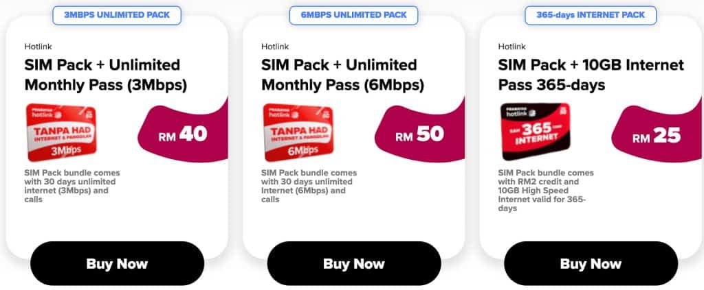 Maxis Hotlink SIM card in Malaysia